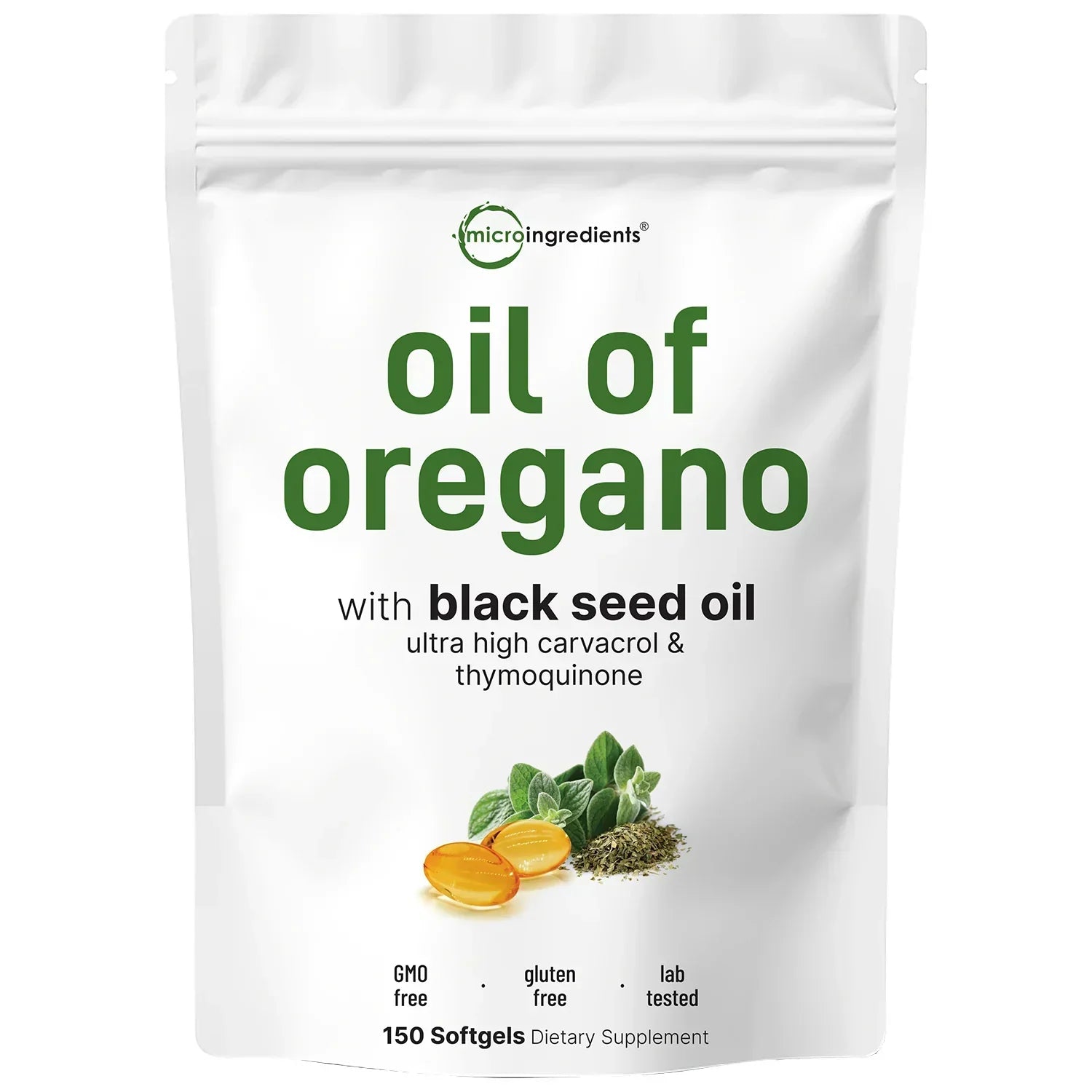 Oregano Oil with Black Seed Oil  Powerful Immune Support| Non-GMO, 3rd-Party Tested