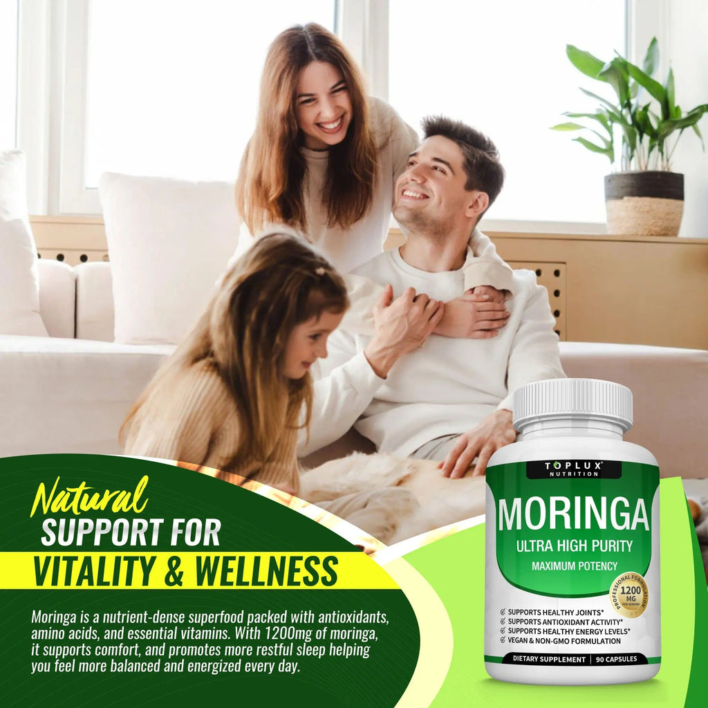 Moringa Capsules 1200mg — Immune & Digestive Superfood (90 Capsules)