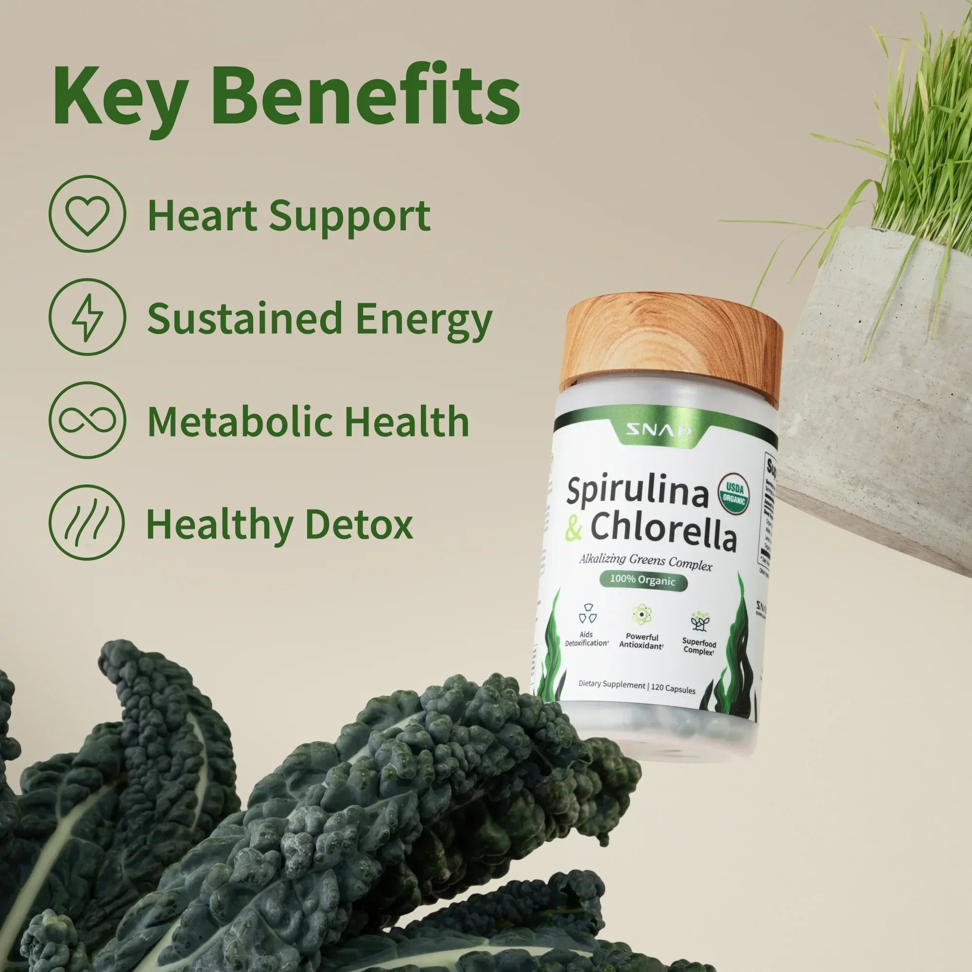 Gut Health Bundle，The 2-in-1 Gut Reset & Cellular Detox Duo: Spirulina & Chlorella Blend，Soothe &amp; Restore Gut Health